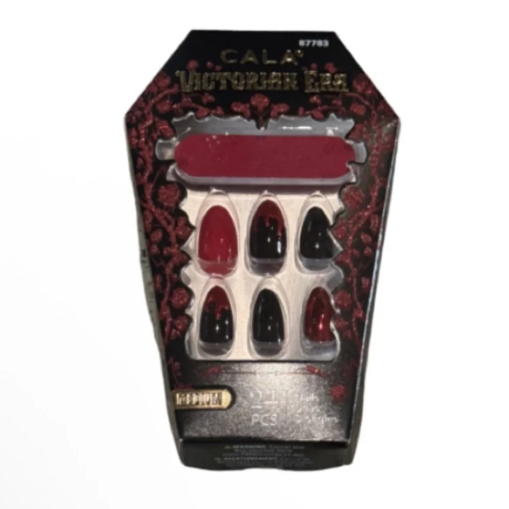 Cala Victorian Era Nail Set - Red and Black